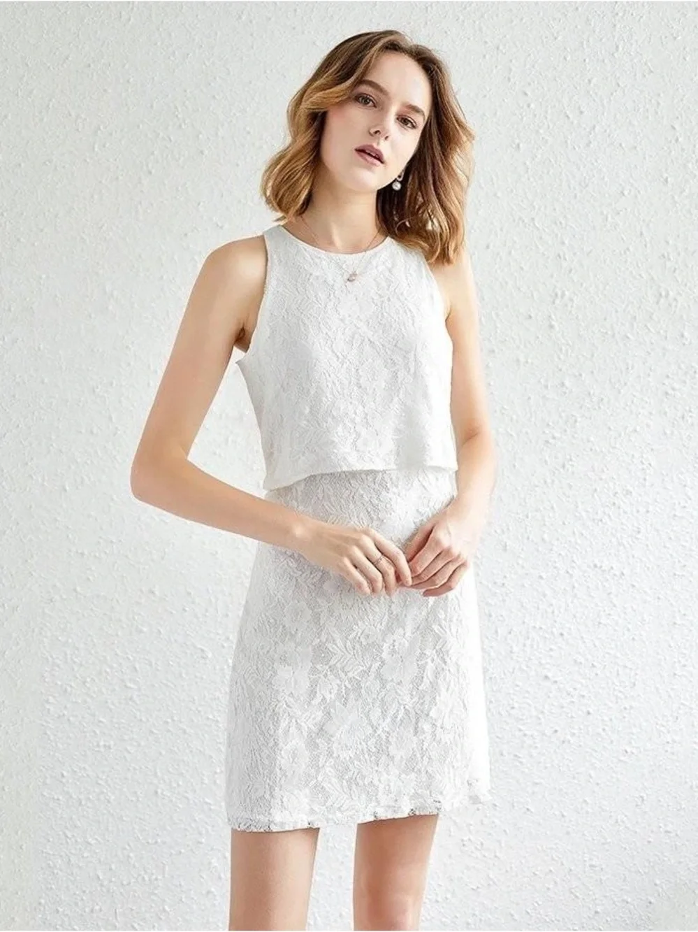 Abercrombie & Fitch | Dresses | Abercrombie Fitch White Lace Overlay Tiered  Dress | Poshmark